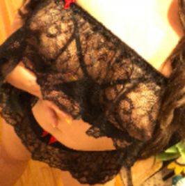 Black Lace Lingerie Top Skirt Set Free Shipping! Worn Live