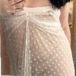 White Maxi Dress Lace Sheer Free Shipping! Worn Live On Cam