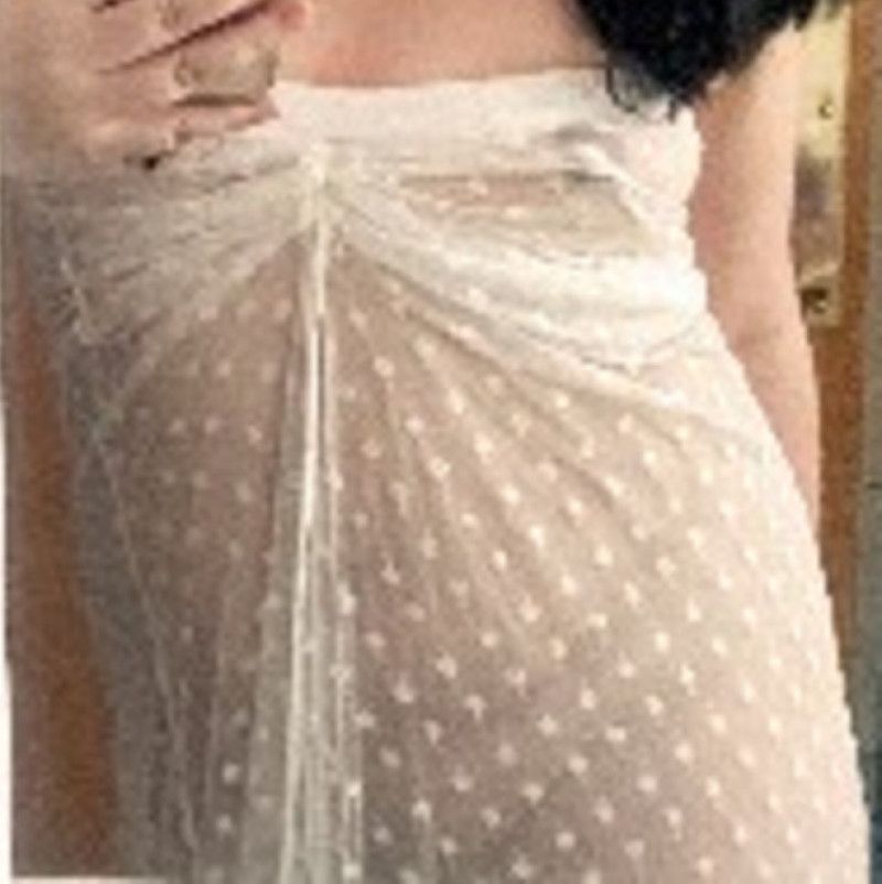 White Maxi Dress Lace Sheer Free Shipping! Worn Live On Cam
