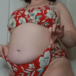 Red Floral Bikini Set