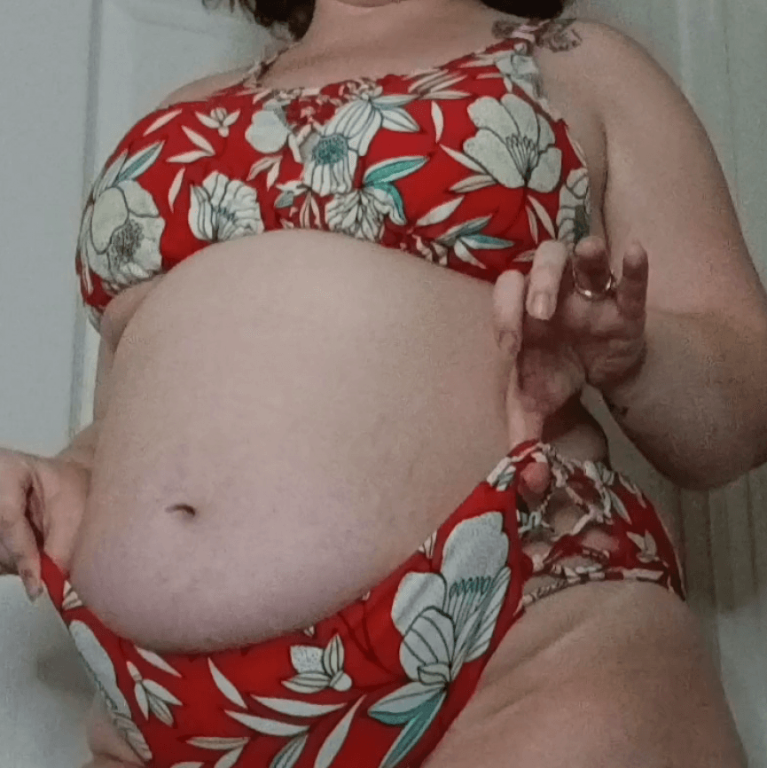 Red Floral Bikini Set
