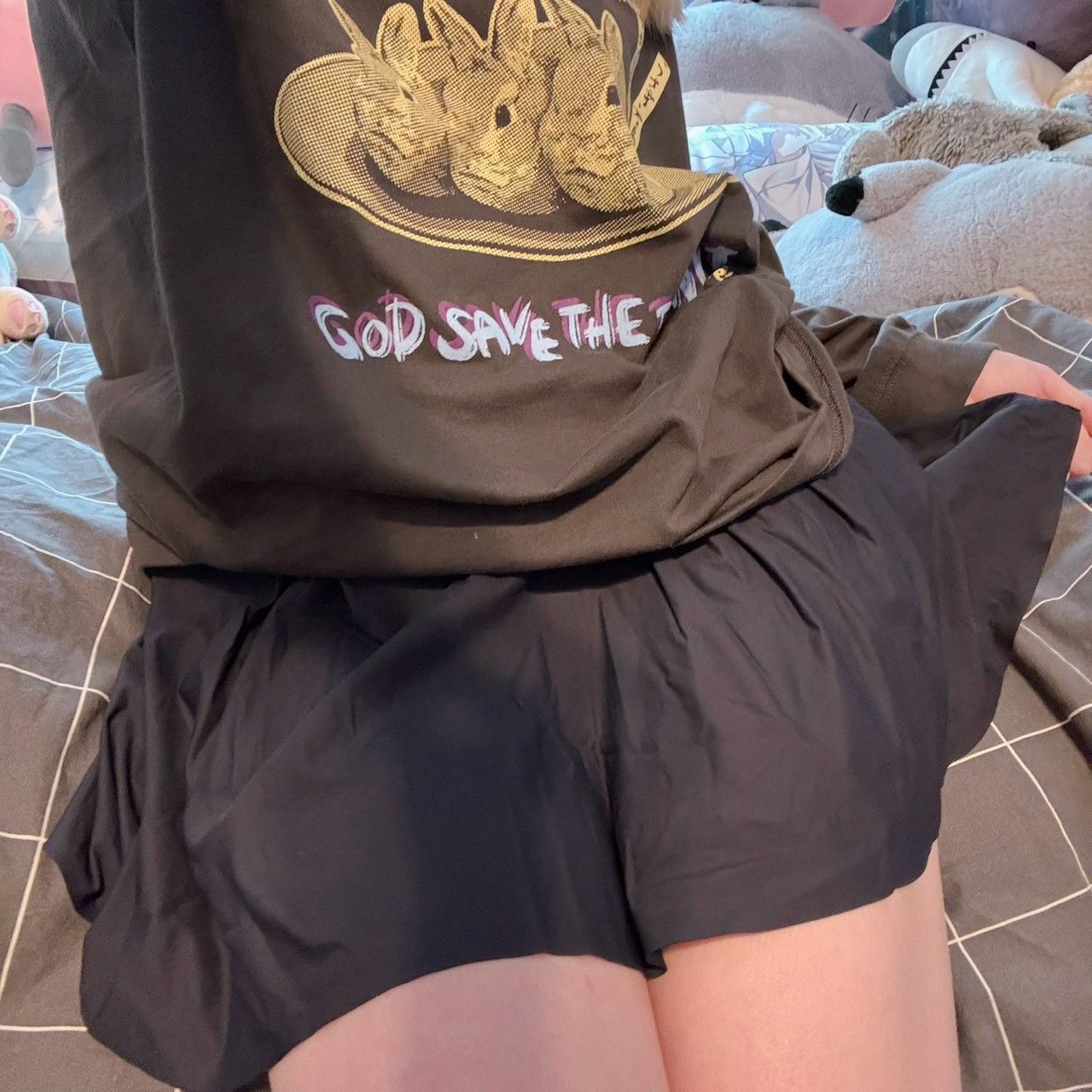 Worn Blue Skirt With Spats