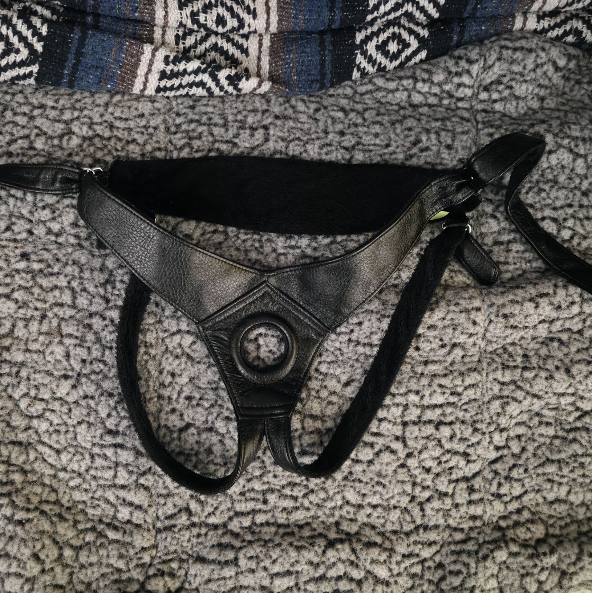 Pleather Fuzzy StrapOn Harness