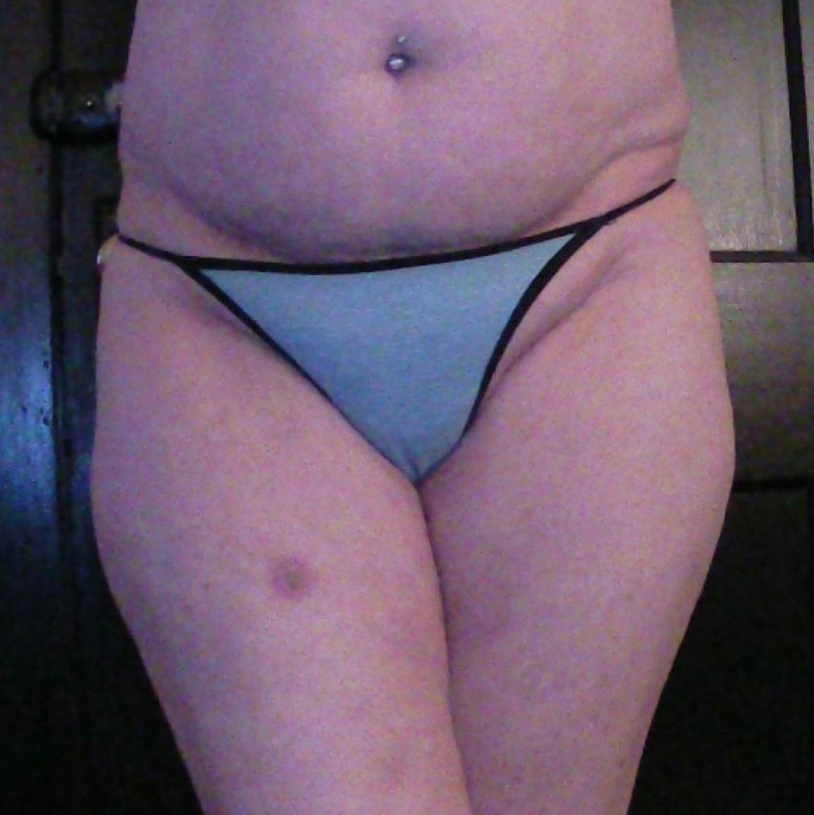 Blue And Black Thong!!!