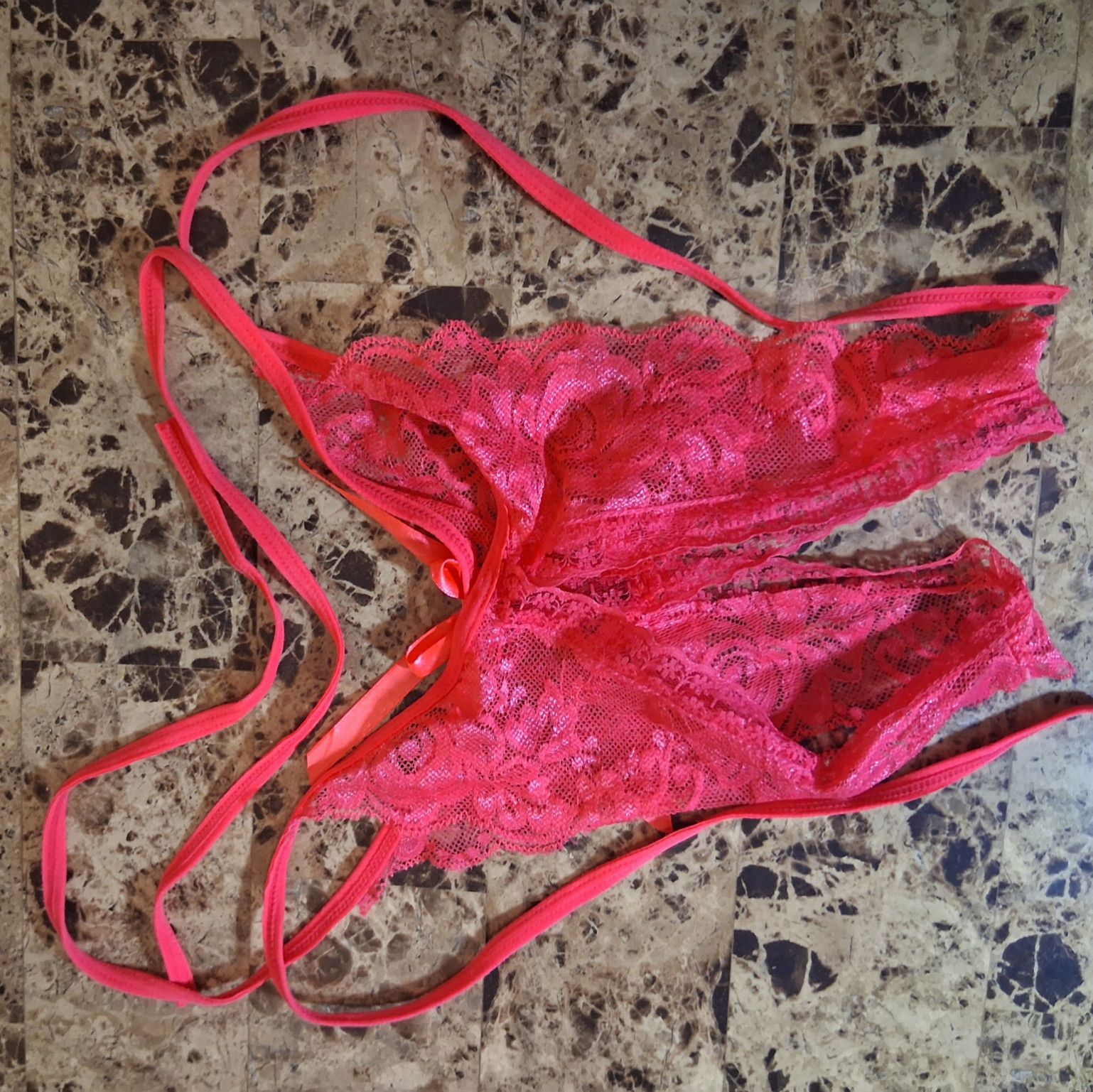 Crotchless pink panties!!!