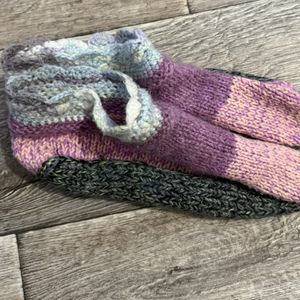 Knitted home slippers