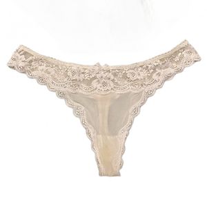 Used White Cotton Thong Panty