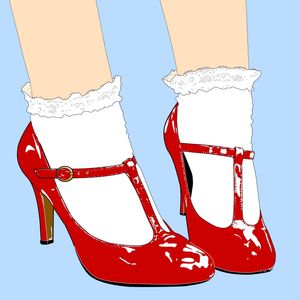 Red Mary Janes Print