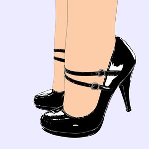 Black Mary Janes A4 Print