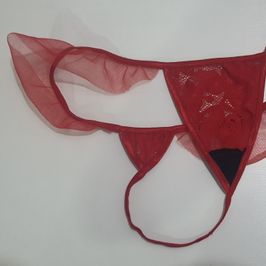 Red love thong