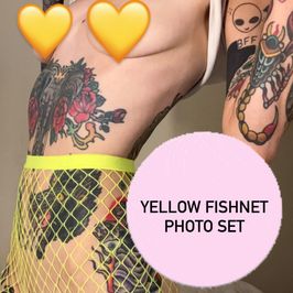 Yellow Fishnets Photo Set