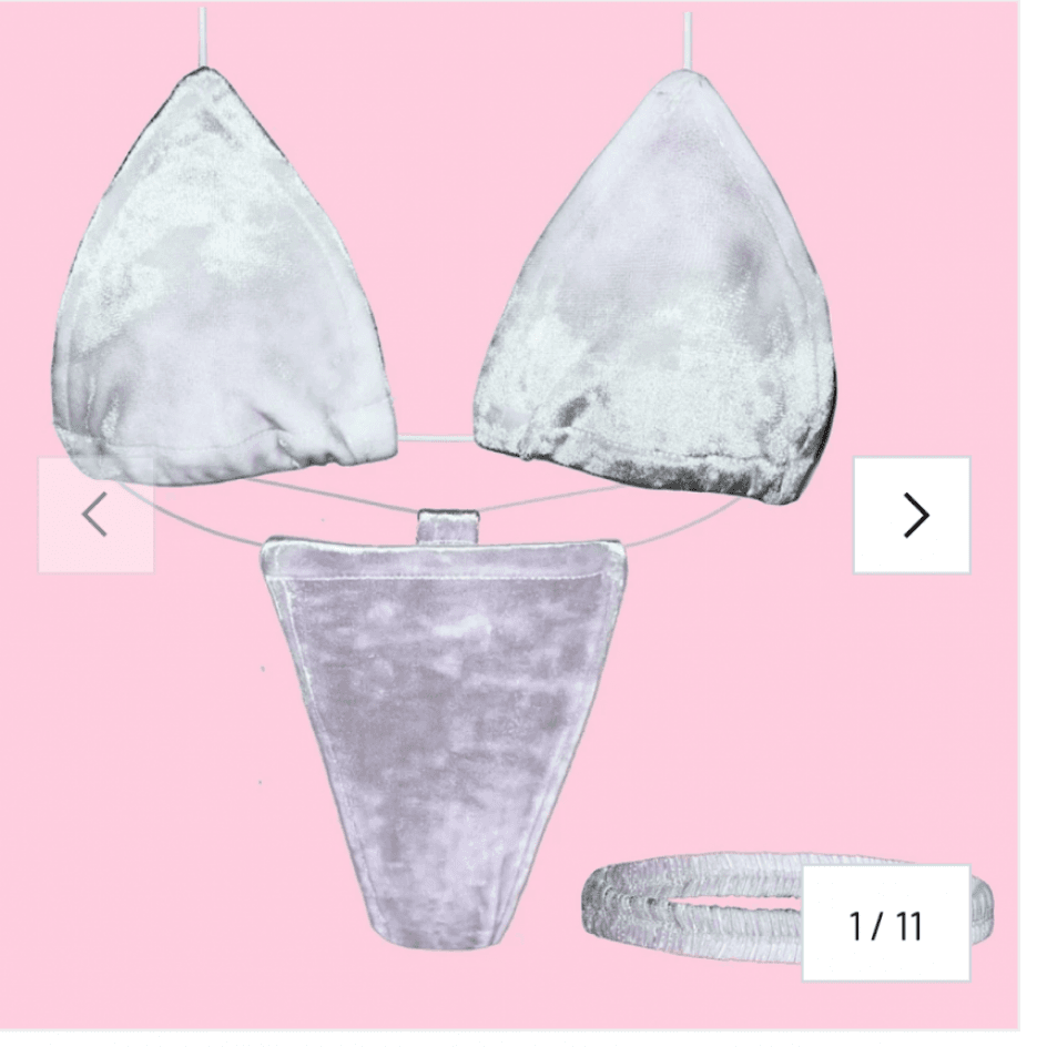 gift me: white velvet bikini