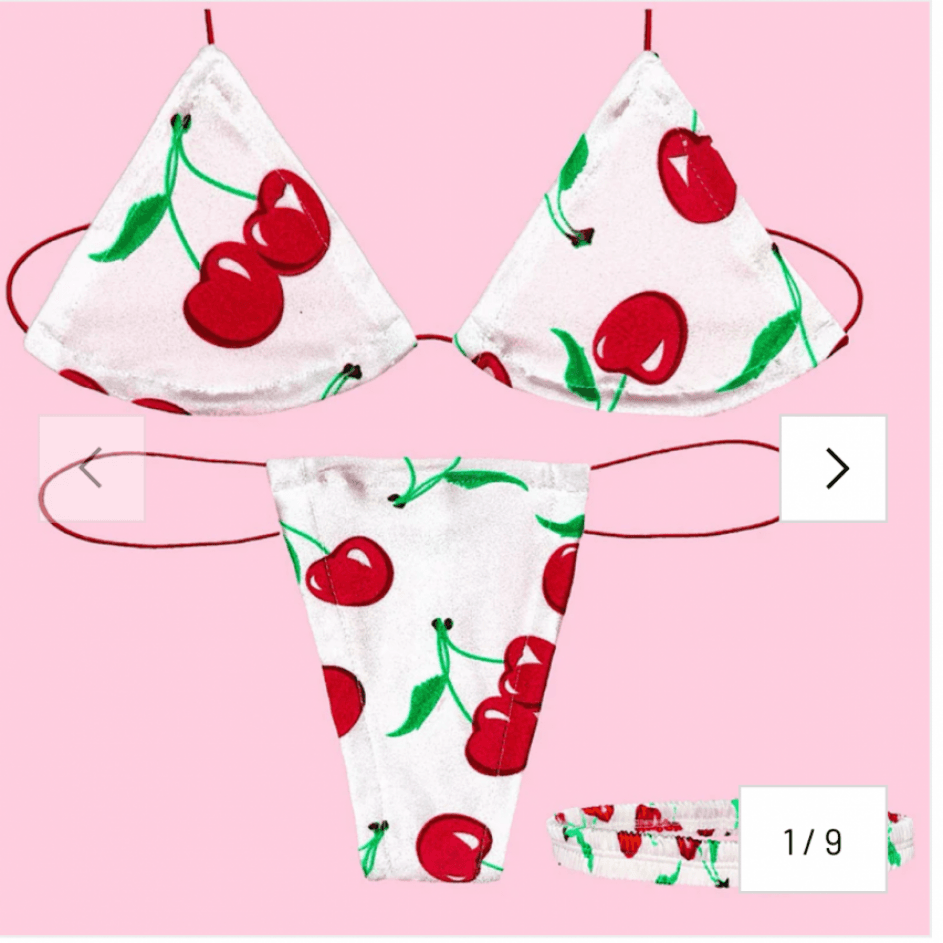 gift me: white cherry bikini