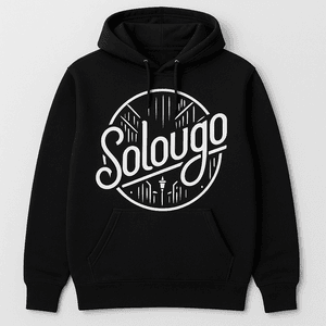 Solougo Studio Merch  Black Logo Hoodie