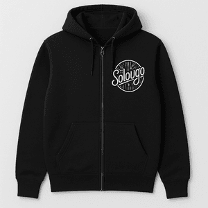 Solougo Studio Merch  Black Zip Hoodie