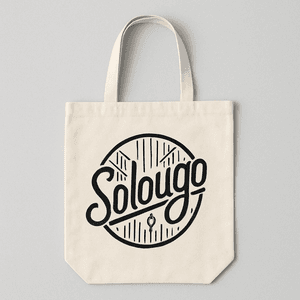 Solougo Studio Merch  Beige Canvas Beach Bag