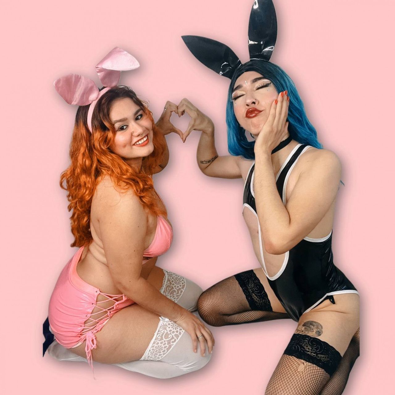 Two cute bunnies