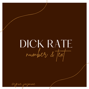 Dick rate with number and text