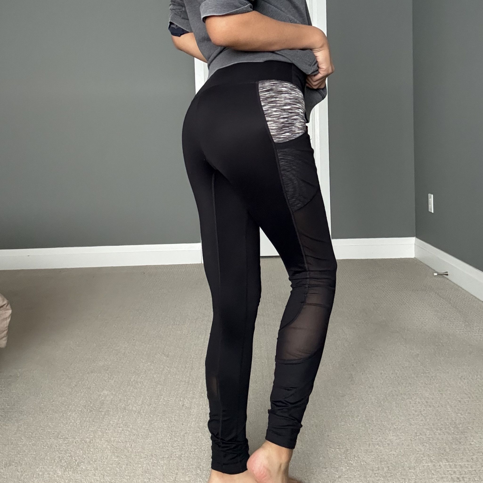 Black translucent leggings