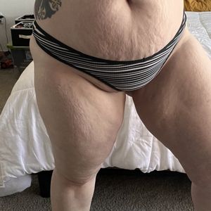Black and white striped thong