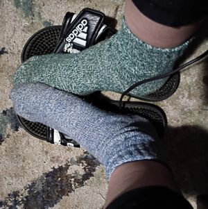 Green and blue socks