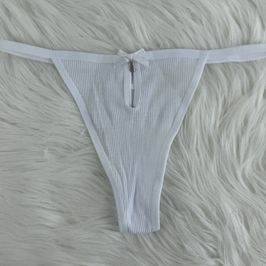 White Thongs with a Diamond Charm