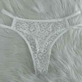Leopard White Thongs