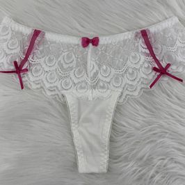 Peacock White Thongs