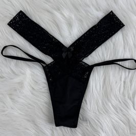Black Thongs with a Stripe and cover bottom