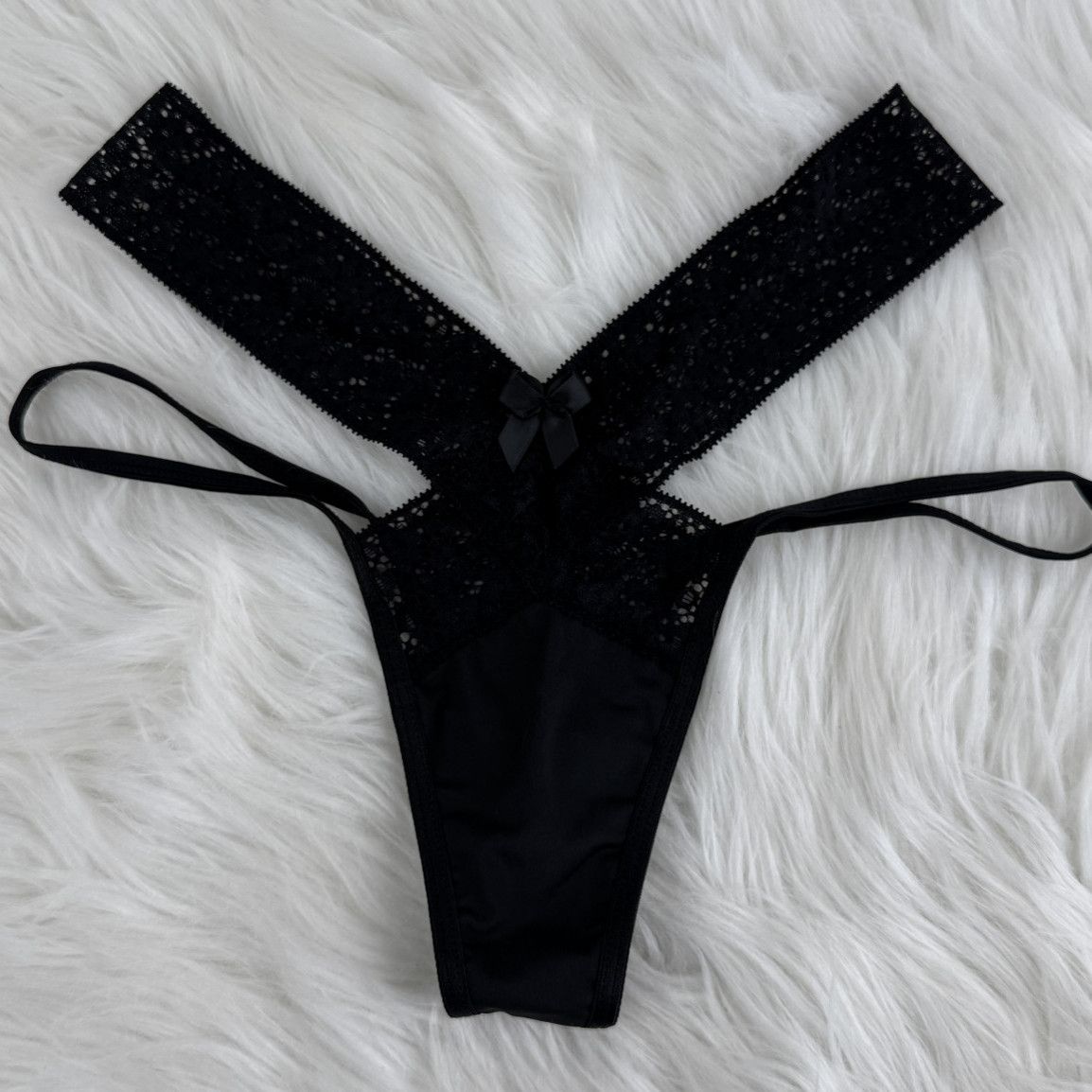 Black Thongs with a Stripe and cover bottom