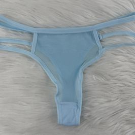 Blue Thongs with Transparent Front