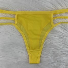 Yellow Thongs with Transparent front