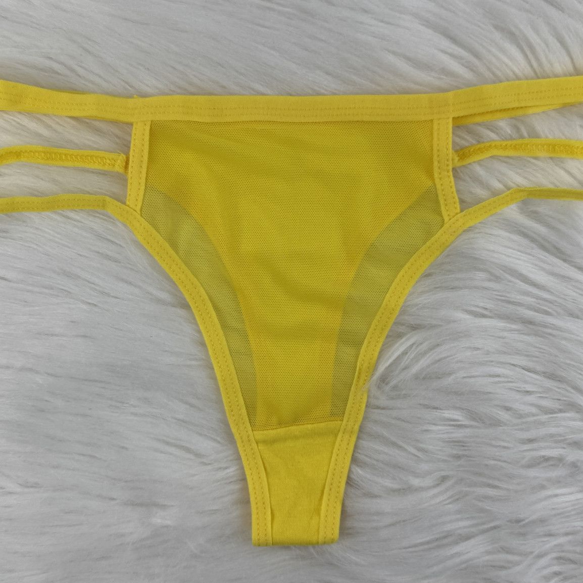 Yellow Thongs with Transparent front