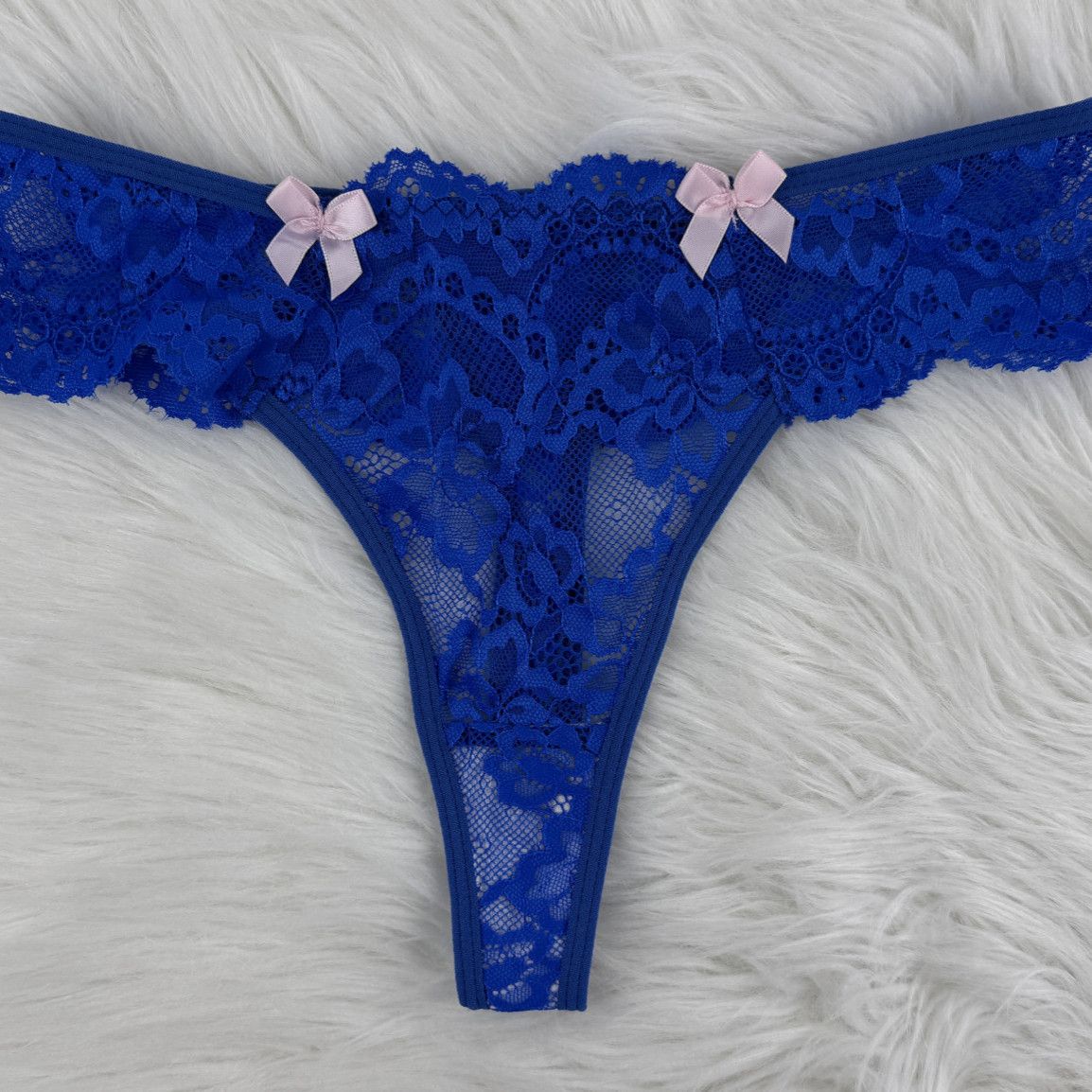 Vintage Lacy Blue Thongs
