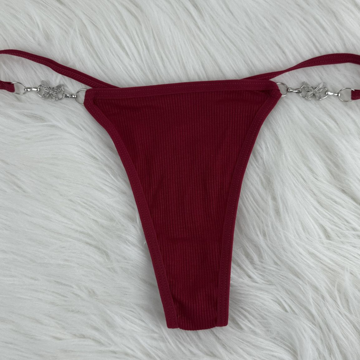 Regular Cherry Thongs with Butterflies