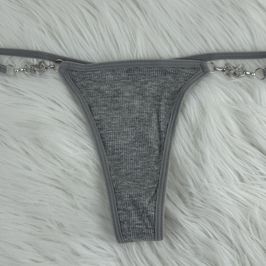 Regular Grey Thongs with Butterflies