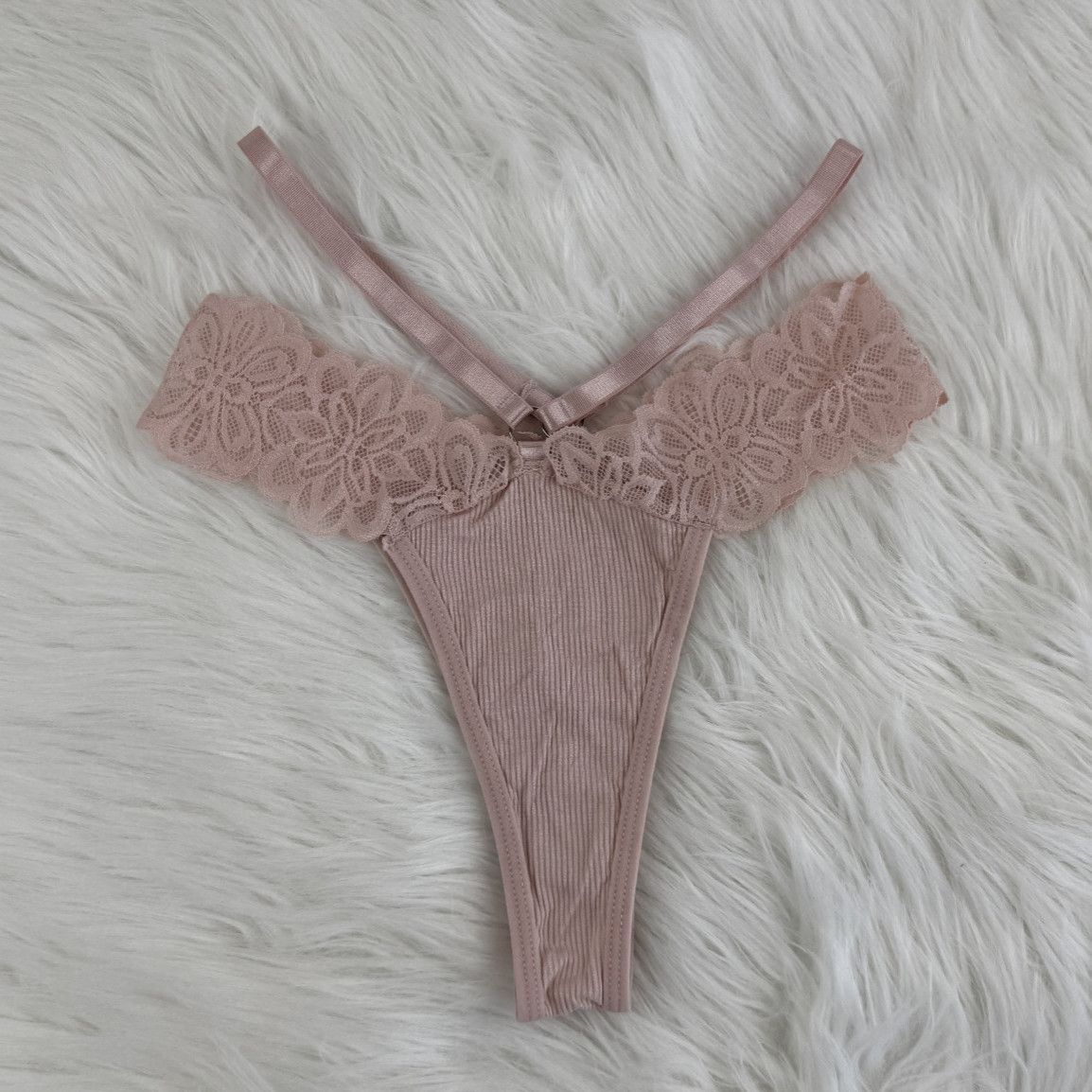 Pink Thongs with Stripes