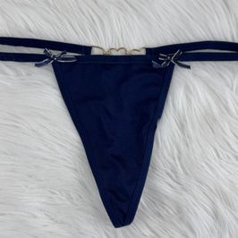 Navy Blue Thongs with Hearts