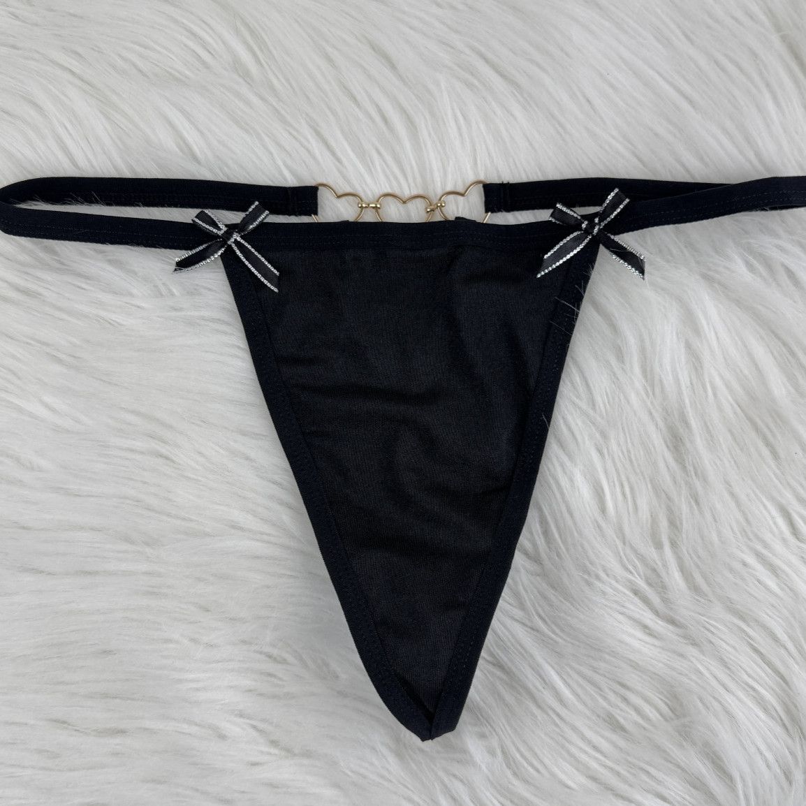 Black Thongs with Hearts