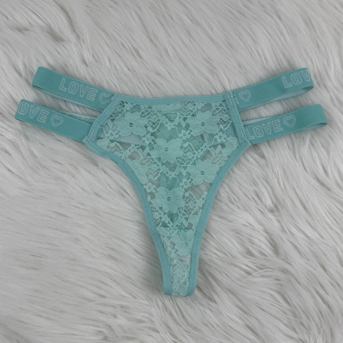 Gym and Love Turquise Thongs