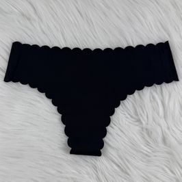 Seamless Grooved Black Panties