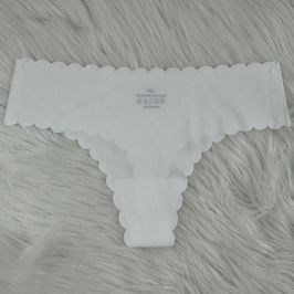 Seamless Grooved White Panties
