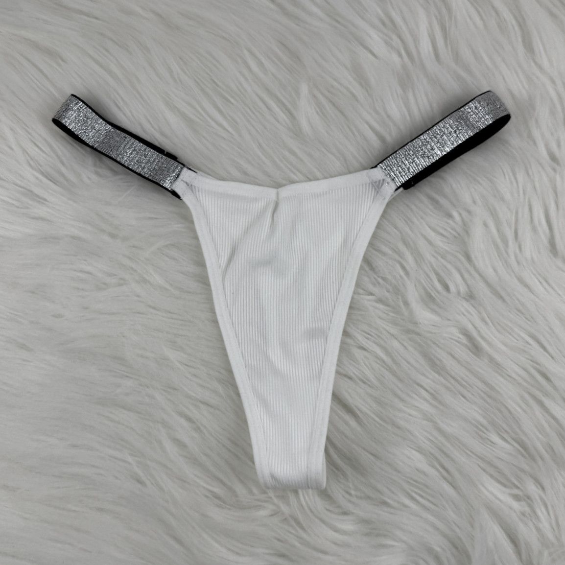 Sporty Glamour White Thongs