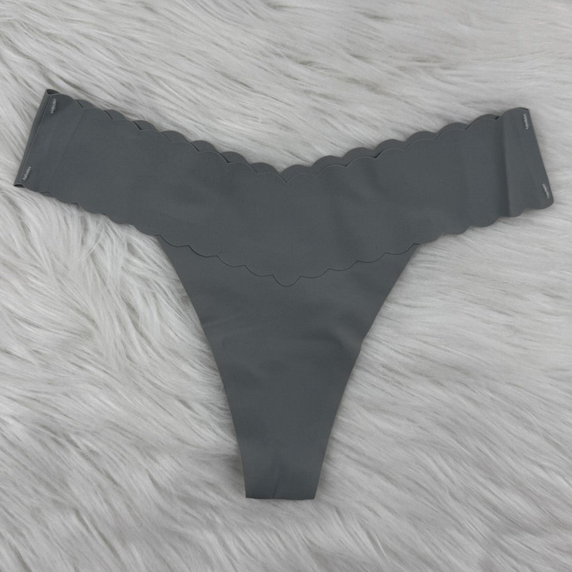 Scalopped Blue Thongs