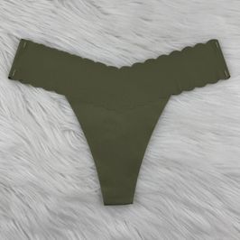 Scalopped Green Thongs