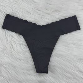 Scalopped Grey Thongs