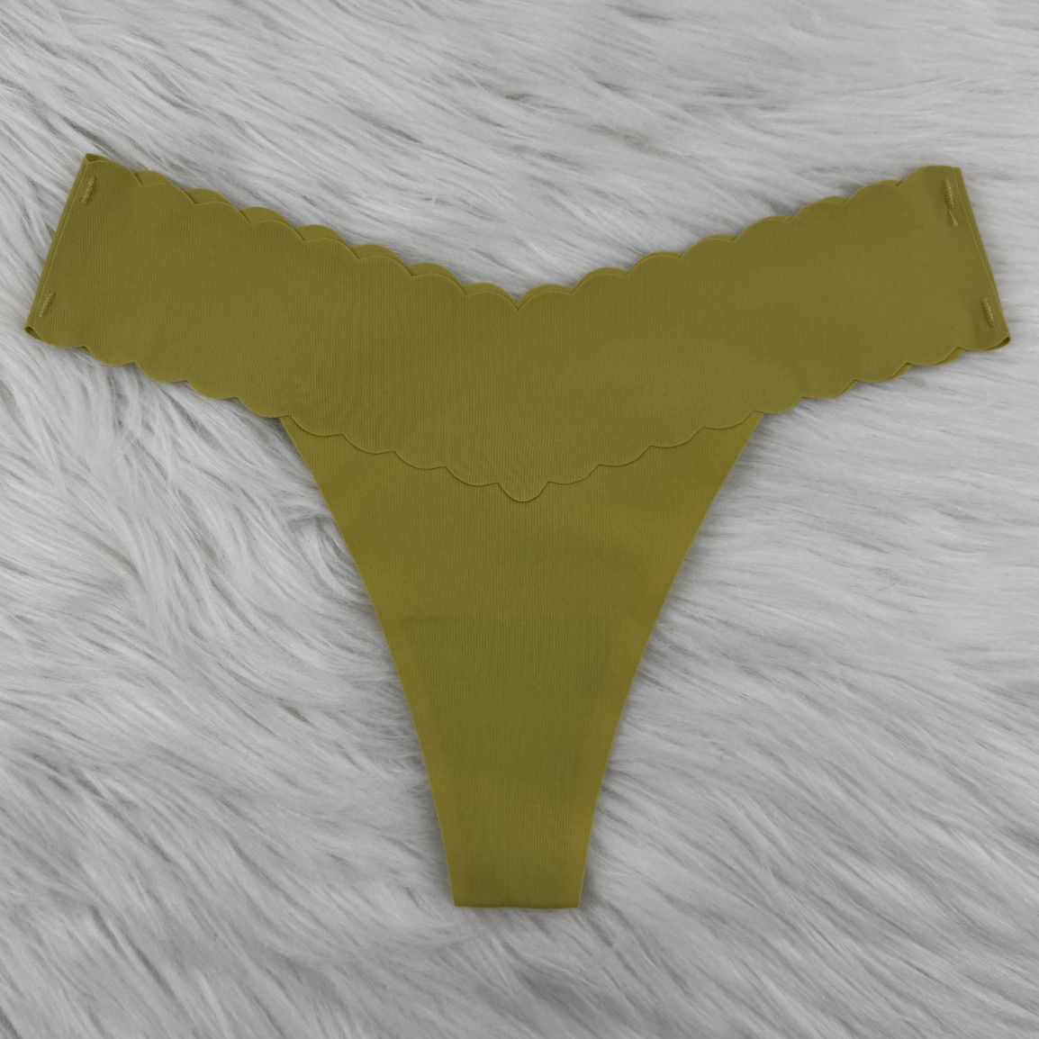 Scalopped Lemon Grass Thongs