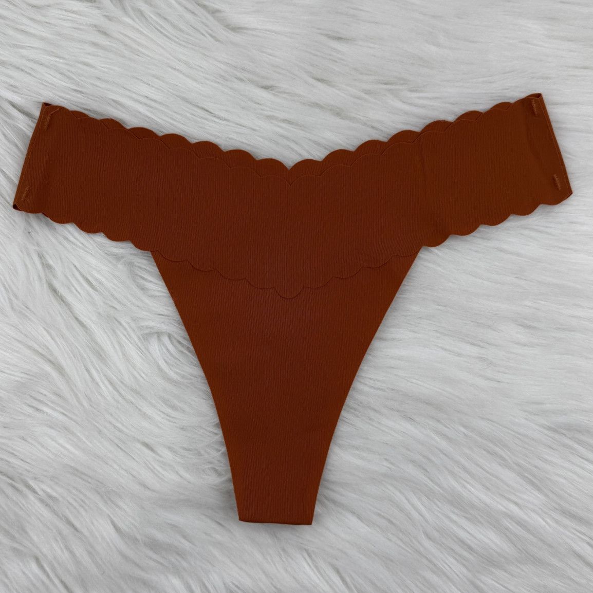 Scalopped Orange Thongs