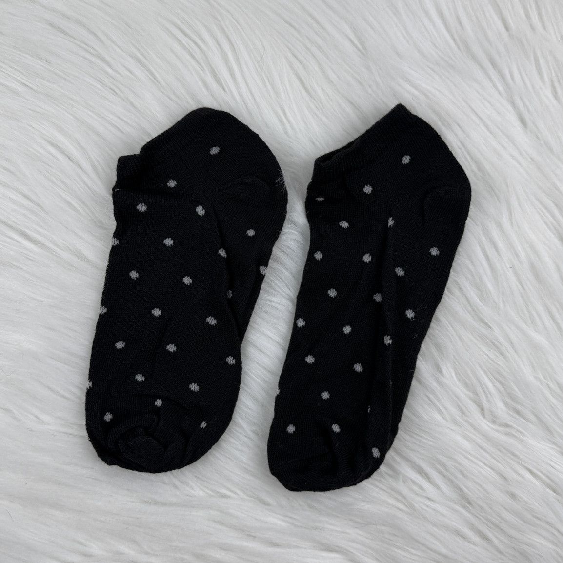 Black Ankle Socks with Dots