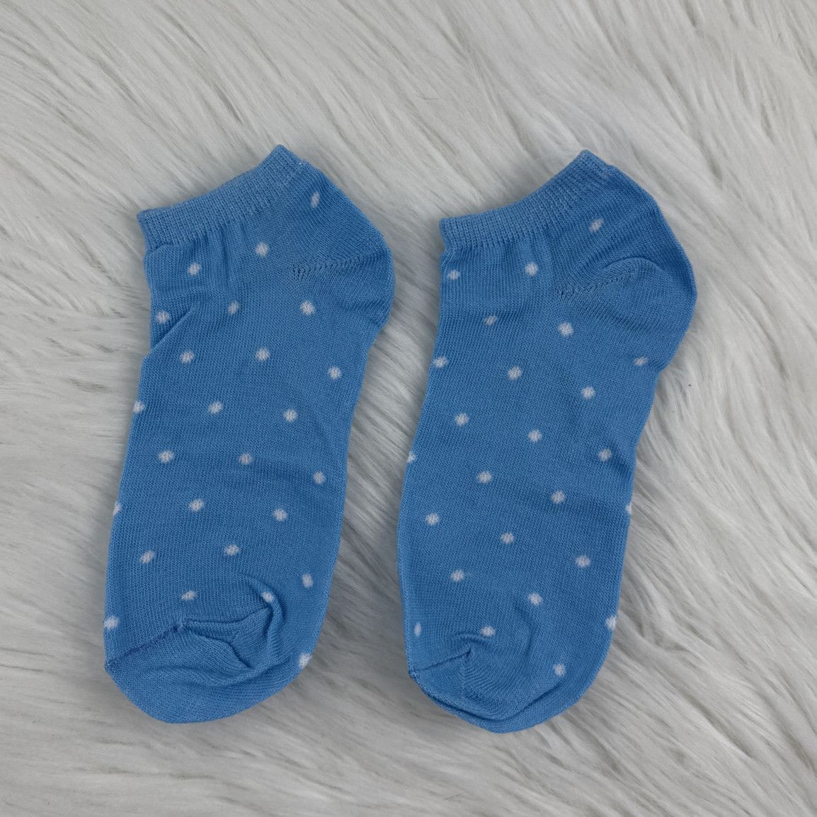 Blue Ankle Socks with Dots